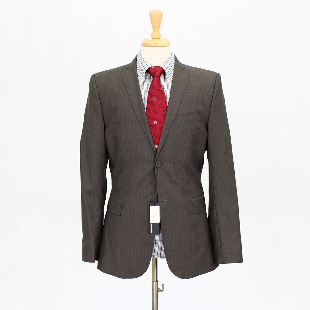 J. Lindeberg 40L Brown Solid 2-Button Sport Coat Blazer Jacket O694